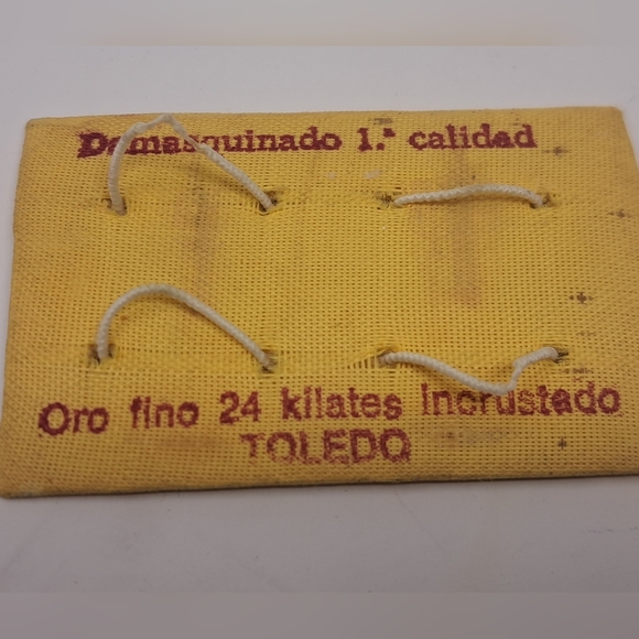 Vintage Men's Cufflinks 24 Karat Fine Gold 70s Spain Star Filigree Black Gold - Picture 11 of 13